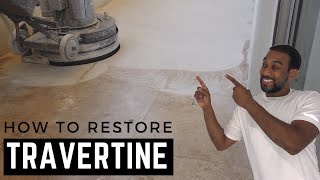 HOW TO RESTORE TRAVERTINE TO MATTE FINISH [upl. by Tnias981]