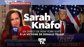 Sarah Knafo en direct depuis New York sur BFMTV réagit à l’élection de Donald Trump [upl. by Ladin]