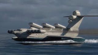 Lunclass Ekranoplan Launching a P270 Moskit [upl. by Aitnas]