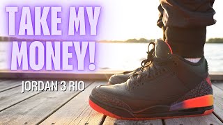 J BALVIN Air Jordan 3 Rio REVIEW amp On Feet [upl. by Dorlisa156]