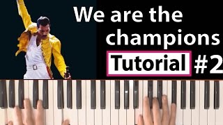 Como tocar quotWe are the championsquotQueen  Parte 22  Piano tutorial y partitura [upl. by Onairot171]