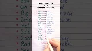 Basic vs Oxford English Vocabulary 🔥📖 english grammar education learning [upl. by Arataj100]