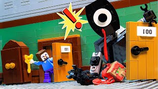 100 Roblox Doors Escape Challenge In Lego Minecraft  BlockCraft Lego Stopmotion [upl. by Abigail327]