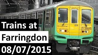 Trains at Farringdon 08072015 [upl. by Lily955]