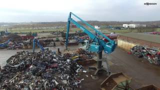 SENNEBOGEN 8130 EQ Balancer  feeding shredder  Company Scholz Recycling  Germany [upl. by Anilec]