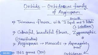 Orchidaceae family of angiosperm hindi [upl. by Aivatra306]