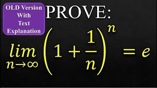 Limit 11nn  e as n approaches to infinity WText Explanation Proof  Maths Mad Teacher [upl. by Christis]