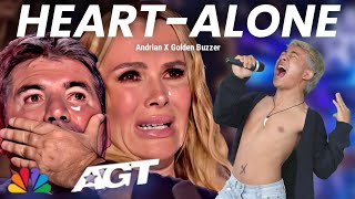 Golden Buzzer Simon Cowell criying when he heard the song Heart  Alone with an extraordinary voice [upl. by Capp]