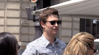 EXCLUSIVE  Ansel Elgort having lunch at l Avenue restaurant in Paris [upl. by Iccir668]