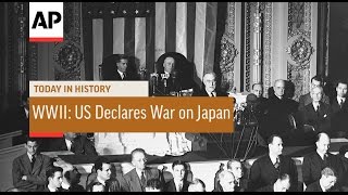 WWII US Declares War on Japan  1941  Today in History  8 Dec 16 [upl. by Zipah]