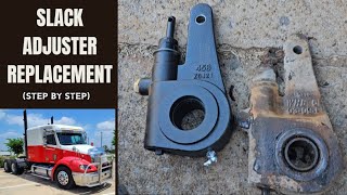 Changing slack adjusters on a semi truck [upl. by Robinette]