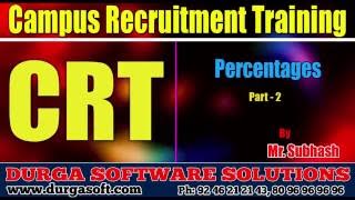 Campus Recruitment Training CRT Aptitude Percentages Part  2 [upl. by Winthorpe]