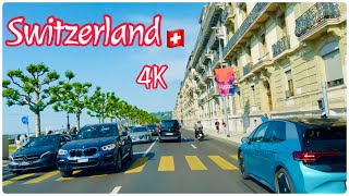 Driving in Switzerland  QUAI DE COLOGNY Geneva amazing beautiful Road and city  RAC 🇨🇭59 [upl. by Abijah]