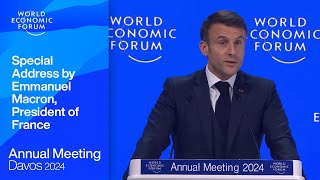 Special Address by Emmanuel Macron President of France  Davos 2024  World Economic Forum [upl. by Absa548]