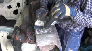 How to strip paint from a car lead solder and painting engine bay [upl. by Tarrel]