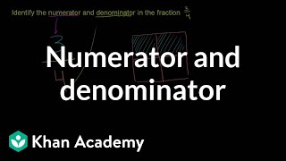 Numerator and denominator of a fraction  Fractions  PreAlgebra  Khan Academy [upl. by Acimot946]