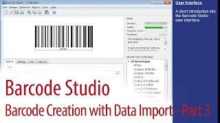 Barcode Creation with Data Import  Barcode Studio 3 [upl. by Eardnoed749]