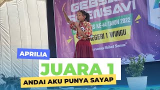 Andai Aku Punya Sayap  Juara 1 Lomba Menyanyi Tingkat SD andaiakupunyasayap juaranyanyi [upl. by Etteluap744]