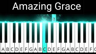 Amazing Grace in 5 Finger Position 🤚 BEGINNER Piano and Keyboard Tutorial [upl. by Blatman]