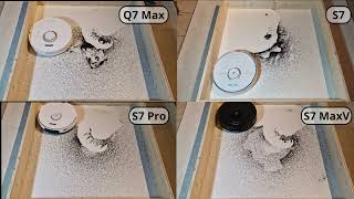 Roborock S7 MaxV vs S7 Pro vs S7 vs Q7 Max im Saugtest [upl. by Os]