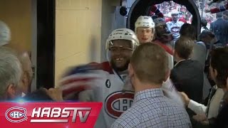 Les Canadiens célèbrent leur victoire dans le tunnel  Habs celebrate after Game 6 in the tunnel [upl. by Nilhtac]