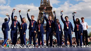 US figure skating team receives 2022 Beijing gold at the Paris Olympics  NBC Sports [upl. by Appleton]