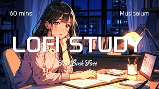 【Lofi Study  The Book Face】1 Hour BGM Cafe Song Relaxing Study Music Mood Booster Music [upl. by Eerrehc]