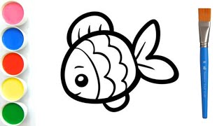 HOW TO DRAW A FISH AND COLOR IT LEARN EASY COLORING [upl. by Aniweta964]