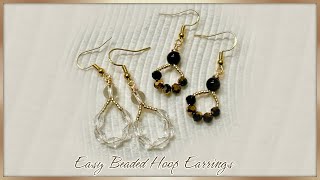 Elegant and Festive Easy Beaded Hoop Earrings [upl. by Ailahs]