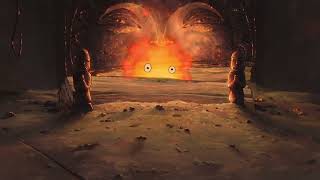 Vibing with Calcifer in Howls Moving Castle  8 Hour calming fireplace noise  Ghibli Atmosphere [upl. by Carlos]