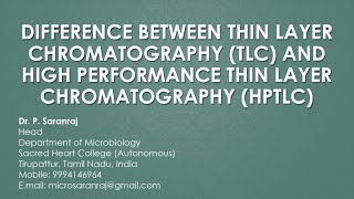 Difference Between Thin Layer Chromatography and High Performance Thin Layer Chromatography [upl. by Trixi]