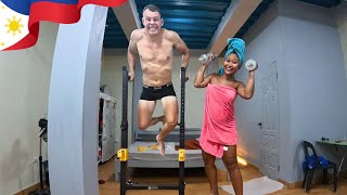 🇵🇭 Home Gym For My Pregnant Filipina Wife⎟Becoming Filipino [upl. by Simetra576]