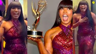 Celebrities REACT To Angela Bassetts First Emmy Win [upl. by Aalst198]