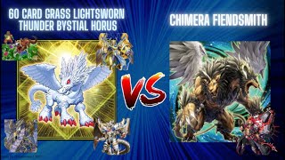 60 Card Grass Lightsworn Thunder Bystial Horus Versus Fiendsmith Chimera Round 3 Chatswood Locals [upl. by Akenahs]