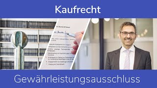 Kaufrecht Gewährleistungsausschluss [upl. by Nalro]