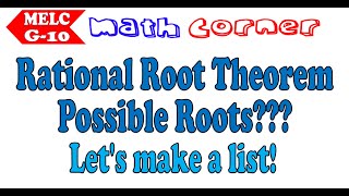 Rational Root Theorem  List of Possible Roots [upl. by Jany]