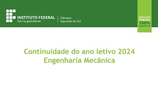 Apresentação do calendário da Engenharia Mecânica 2024 [upl. by Oulman]