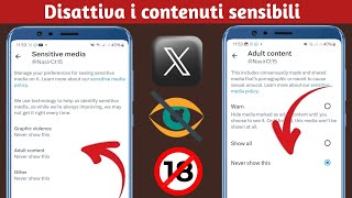 Come disattivare limpostazione dei contenuti sensibili di X Twitter Nascondi contenuti sensibili [upl. by Amle349]