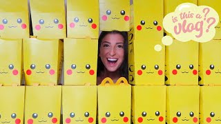 eating 100 happy meals to find the holographic pikachu from mcdonalds  is this a vlog  giuliana [upl. by Park]