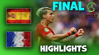 España Francia sub 19  U19 Euro football Championship  Highlights 28072024 [upl. by Albion]