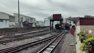 Ffestiniog amp Welsh Highland Railways  Porthmadog Station  The Double Fairlie at coal amp water depot [upl. by Armitage]