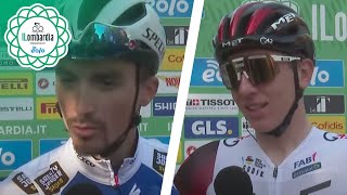 Il Lombardia presented by EOLO 2022  PreRace Interviews [upl. by Harilda]