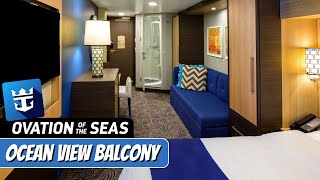 Ocean View Stateroom With Balcony  Royal Caribbean Ovation of the Seas  Full Tour amp Review  4K [upl. by Jamill]