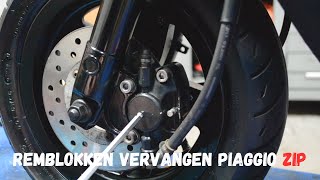 Remblokken Vervangen Piaggio Zip 2 takt  Daveys Werkplaats [upl. by Lenhart]