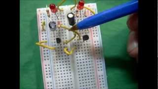 Proyectos en protoboard Oscilador con leds [upl. by Imalda866]