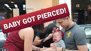 VLOG  Baby got pierced  First Earrings at 4 Months Old [upl. by Asiulana65]