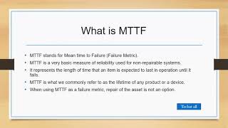 What is MTTF  Mean time to failure [upl. by Freddie]