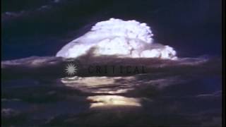 Ivy Mike hydrogen bomb test at Enewetak atoll Marshall Islands Shock wavesHD Stock Footage [upl. by Irma]