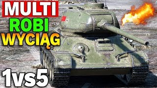 MULTI ROBI WYCIĄG  1vs5 w WOT [upl. by Orr]