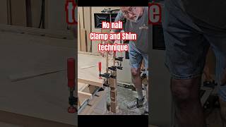 Using clamps and shims to attach a piece of wood cabinetmaking diy customcabinetry [upl. by Avlis]